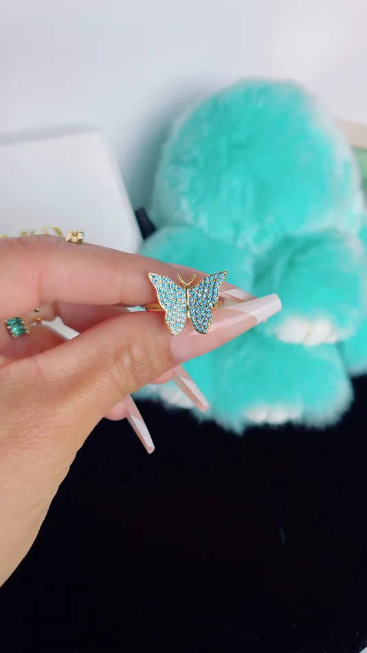 Blue Paved Butterfly Ring MP Jewelry Rings