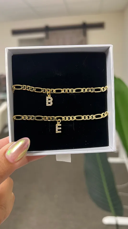 Bracelets MP Jewelry Mini Initial Figaro Bracelet 1 pcs