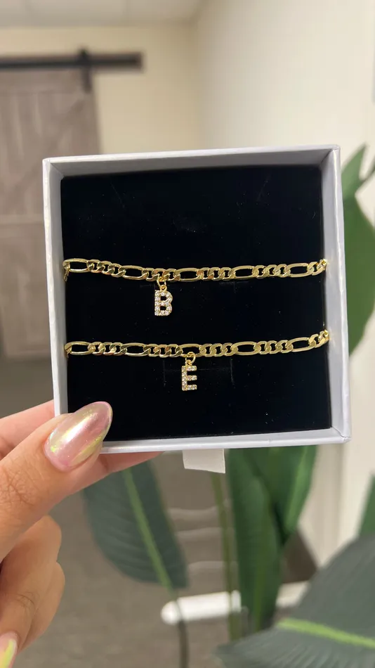Bracelets MP Jewelry Mini Initial Figaro Bracelet 1 pcs