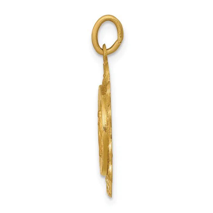 Charm Necklaces 14k Yellow Gold Miraculous Medal Charm TreasureFineJewelers