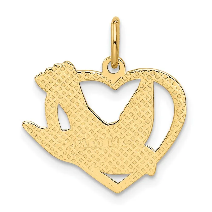 Charm Necklaces TreasureFineJewelers 14k Peace Bird Charm