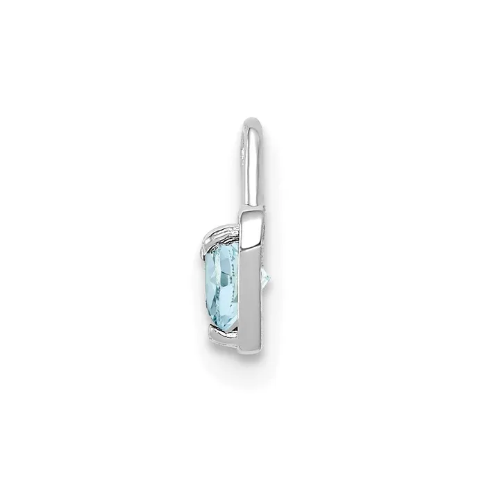 Charm Necklaces TreasureFineJewelers 14k White Gold March Synthetic Birthstone Heart Charm