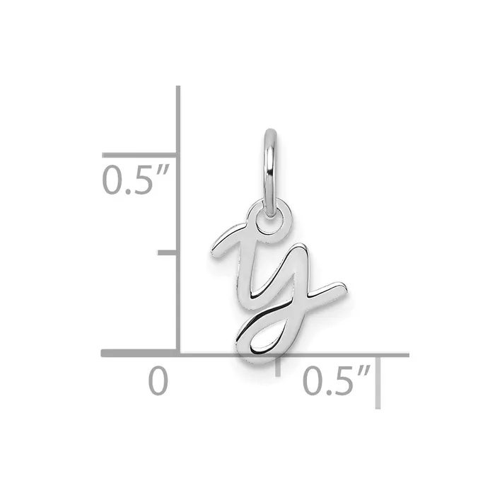 Charm Necklaces TreasureFineJewelers 14K White Gold Uppercase Letter Y Initial Charm