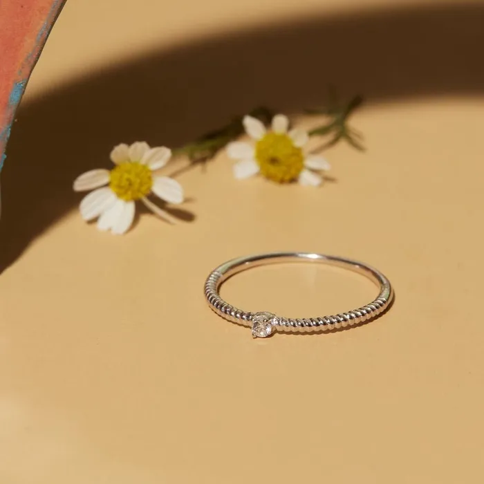 Ema Jewels Rings Nephele Crystal Sterling Silver Ring