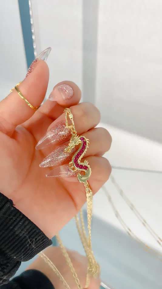 Magenta Dragon Necklace MP Jewelry Necklaces