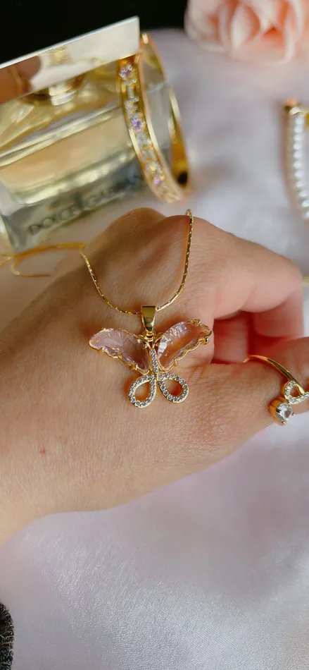 Necklaces MP Jewelry Blush Pink Butterfly Necklace
