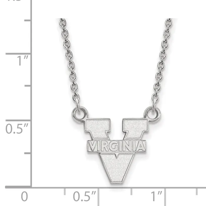 Necklaces TreasureFineJewelers 14K White Gold University of Virginia Small Pendant with Necklace