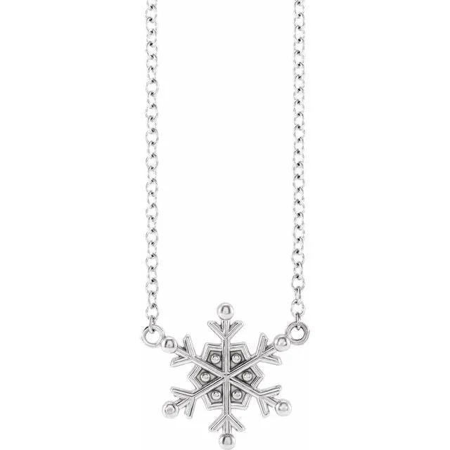 Necklaces TreasureFineJewelers Platinum Petite Snowflake 1618 Necklace