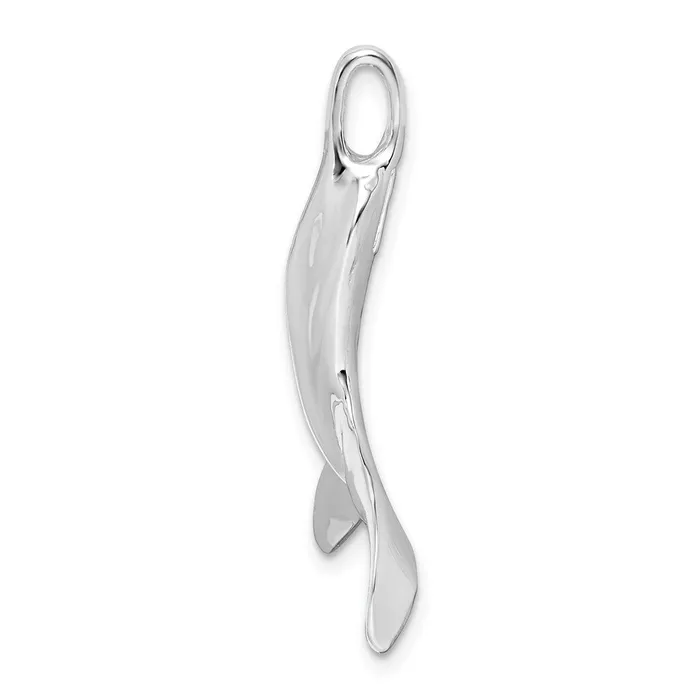 Necklaces TreasureFineJewelers Sterling Silver Polished 3D Whale Tail Pendant