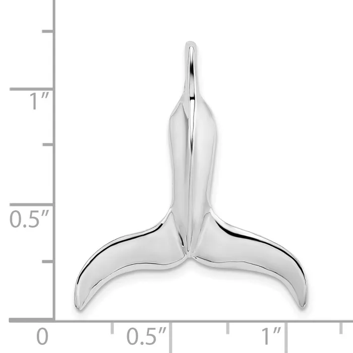 Necklaces TreasureFineJewelers Sterling Silver Polished 3D Whale Tail Pendant