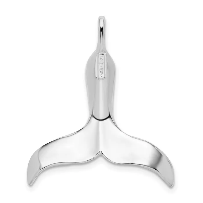 Necklaces TreasureFineJewelers Sterling Silver Polished 3D Whale Tail Pendant