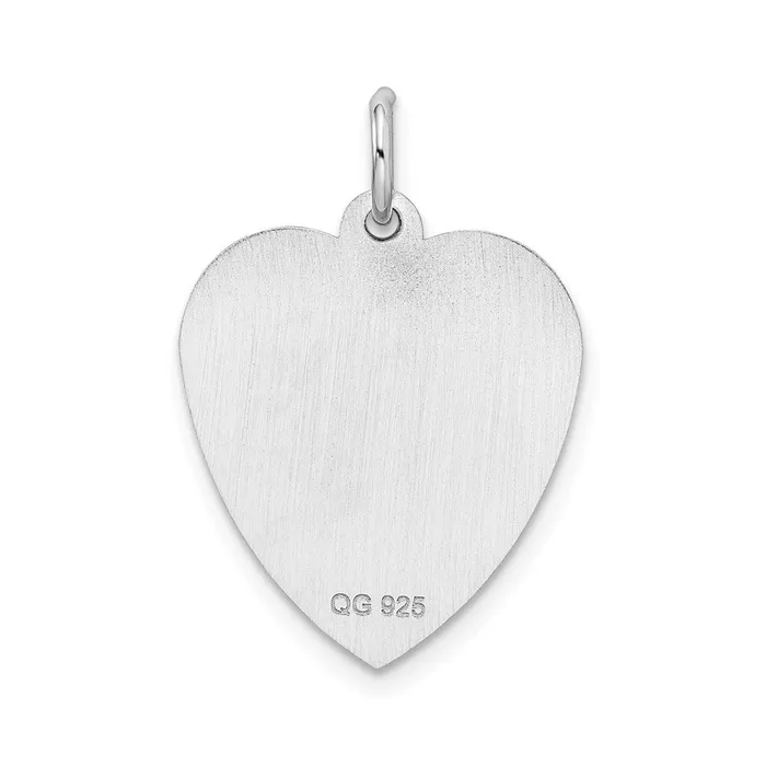 Rings TreasureFineJewelers Sterling Silver Rhodiumplated Sweet Sixteen Heart Disc Charm