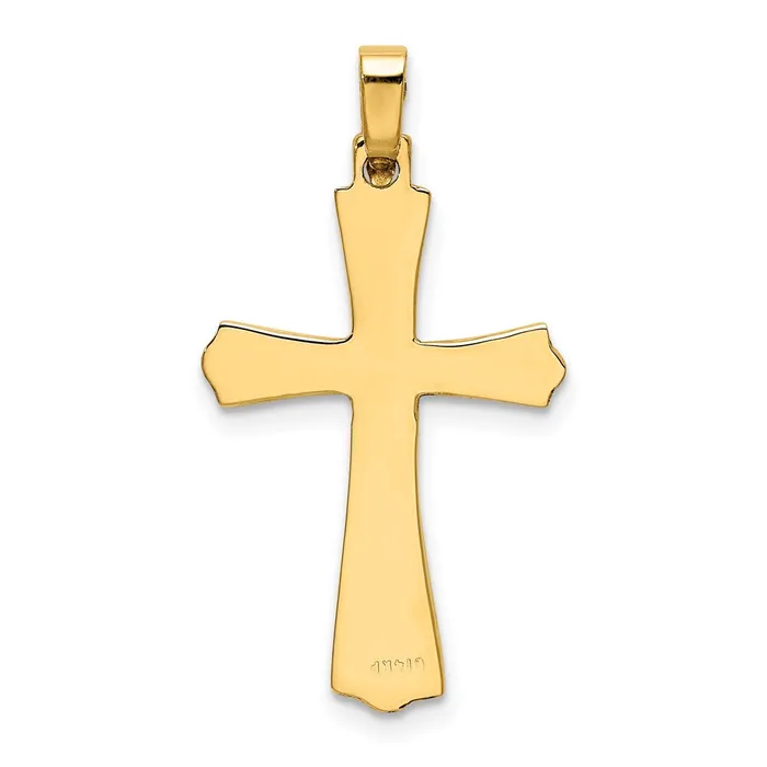 TreasureFineJewelers 14k Yellow Gold Polished Cross Charm Charm Necklaces