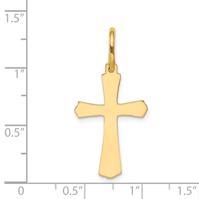 TreasureFineJewelers 14k Yellow Gold Polished Cross Charm Charm Necklaces