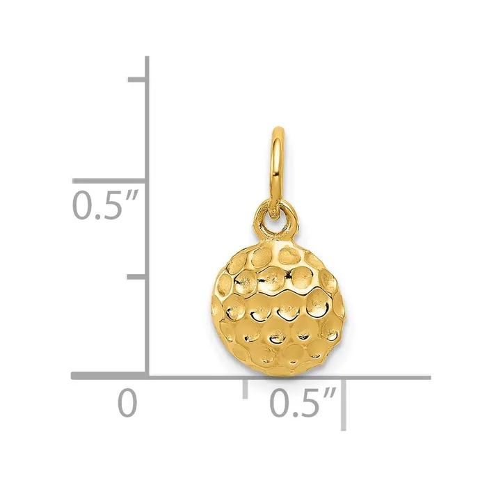 TreasureFineJewelers Charm Necklaces 14k Golf Ball Charm