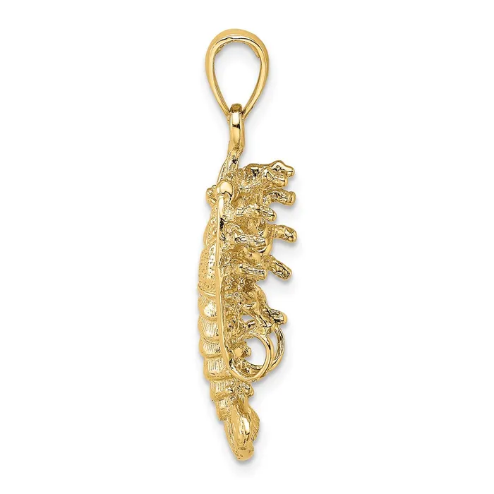TreasureFineJewelers Charm Necklaces 14K Polished Florida Lobster Charm