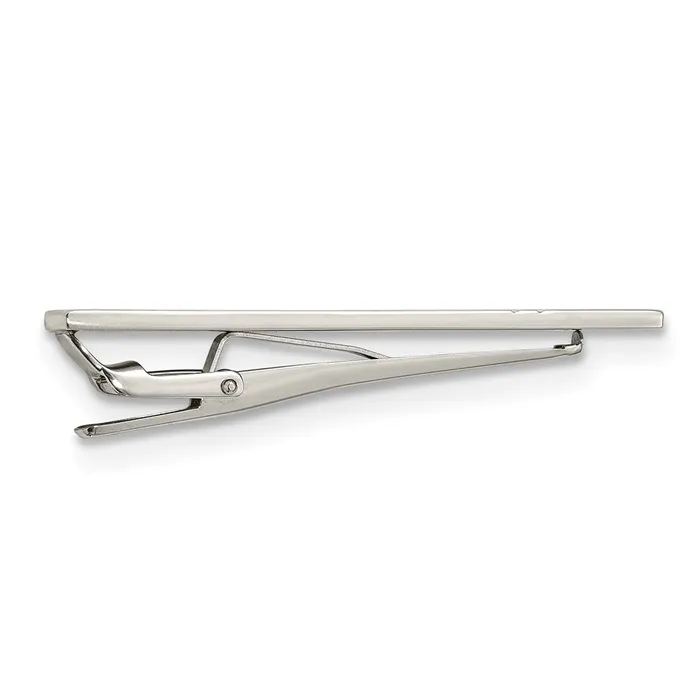 TreasureFineJewelers Chisel Stainless Steel Polished with CZ Tie Bar Bracelets