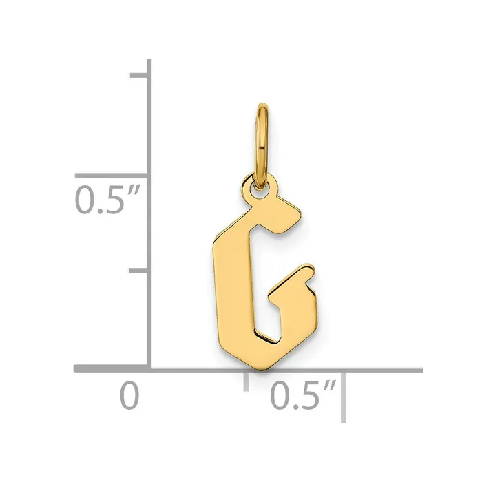 TreasureFineJewelers Necklaces Sterling Silver Goldplated Letter G Initial Pendant