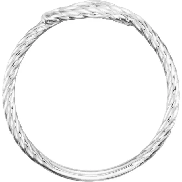 TreasureFineJewelers Rings 14K White Rope Knot Ring