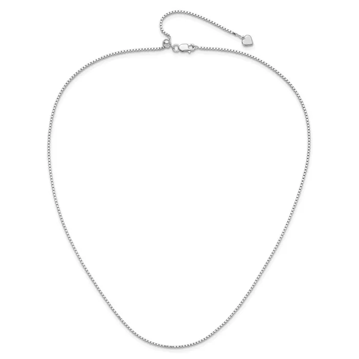 TreasureFineJewelers Rings Sterling Silver Adjustable 13mm Box Chain