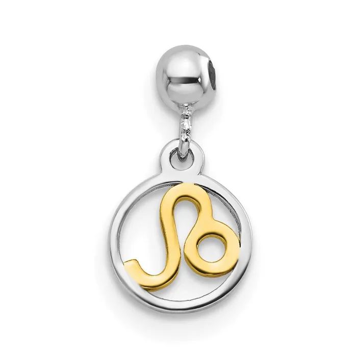 TreasureFineJewelers Rings Sterling Silver Mio Memento Rhodium Gold Tone Dangle Leo Charm