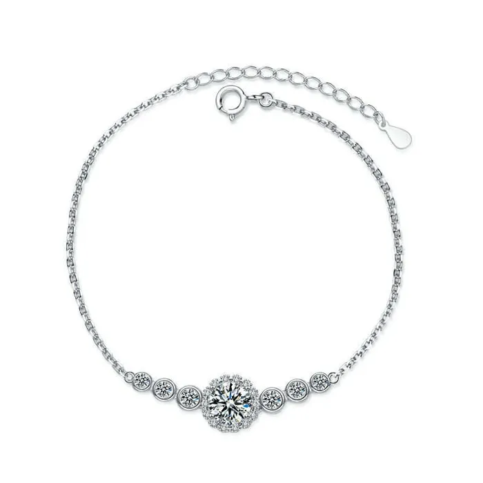 Trendolla Jewelry Flourishing Star Size Stone Moissanite Bracelet Bracelets