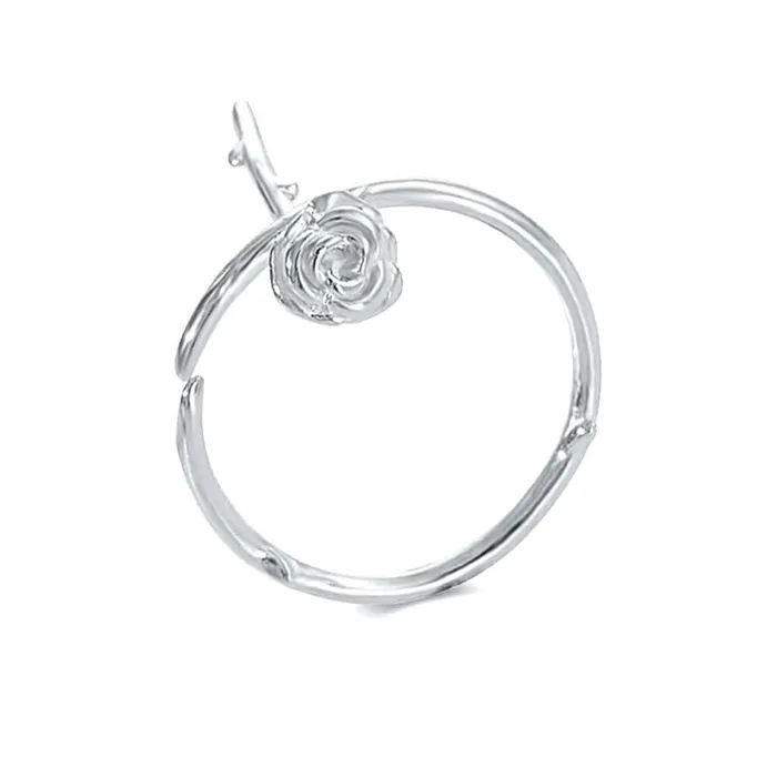 Trendolla Jewelry Rings 925 Silver Thorn Rose Ring