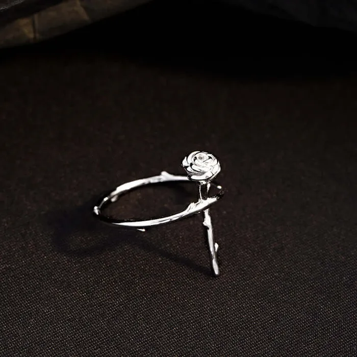 Trendolla Jewelry Rings 925 Silver Thorn Rose Ring