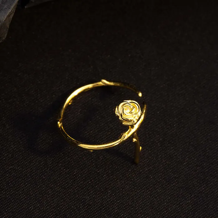 Trendolla Jewelry Rings 925 Silver Thorn Rose Ring